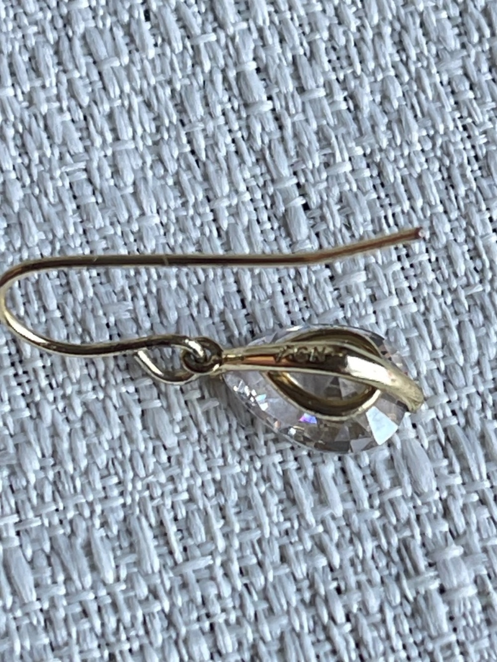 Melinda Maria Gold Teardrop Crystal Dangle Earrings - Picture 5 of 8